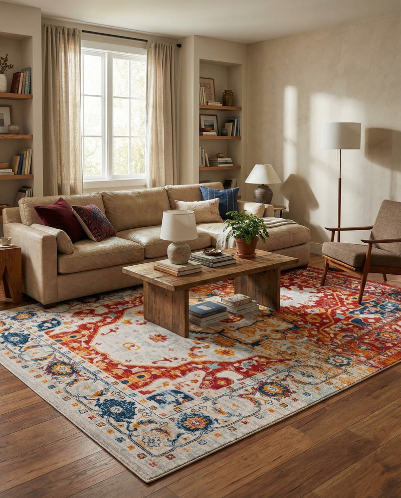 Parisian Elegance Collection Area Rug - Versailles (Rust Red) Rectangle Rust Red  lifestyle 5