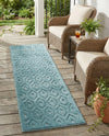 Garden Lattice Charm Collection Area Rug - Arbor (Aqua) Runner Aqua  lifestyle 37