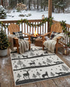 Garden Festivity Collection Area Rug - Evergreen Rectangle Black and White  lifestyle 28