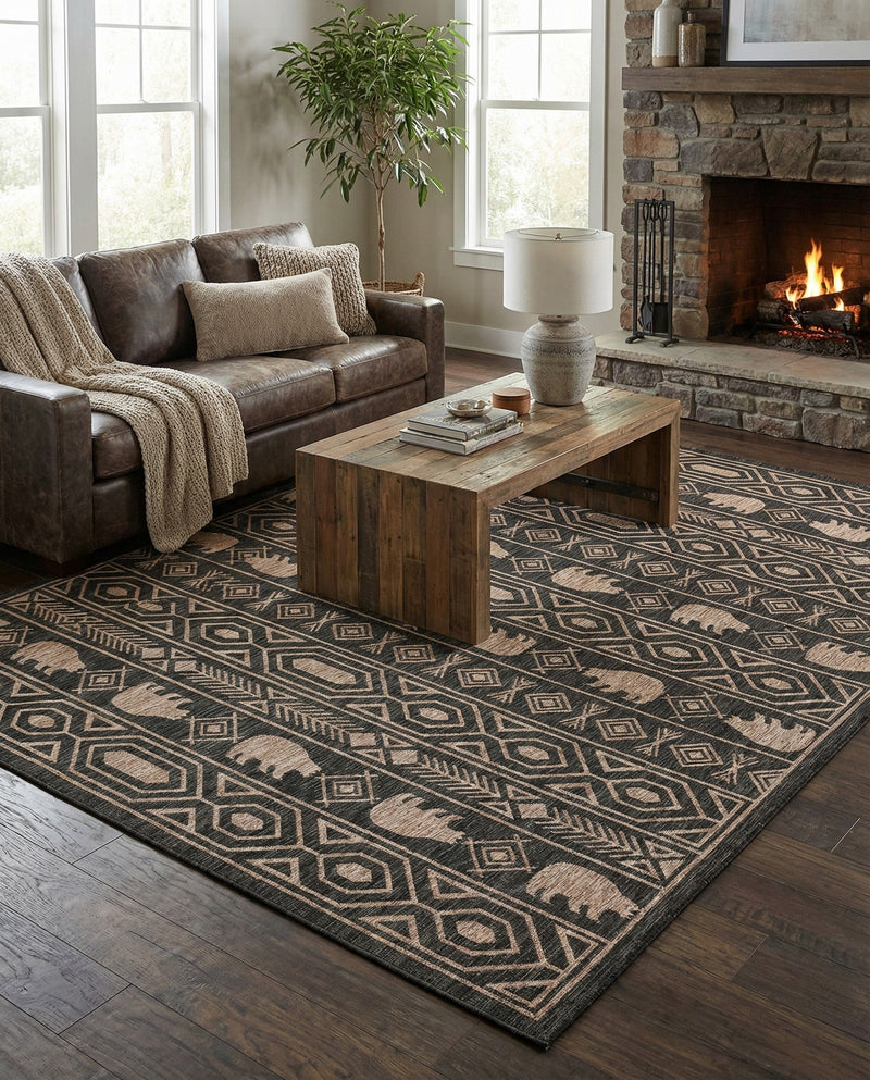 Mesa Oasis Rugs Collection Area Rug - Sundown Rectangle Black  lifestyle 16