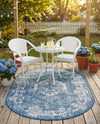 Patio Heritage Collection Area Rug -  Augusta (Blue) Oval Blue  lifestyle 63