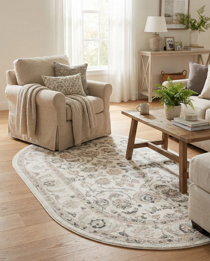 Adriana Terrace Collection Area Rug -  Positano (Ivory) Oval Ivory  lifestyle 17