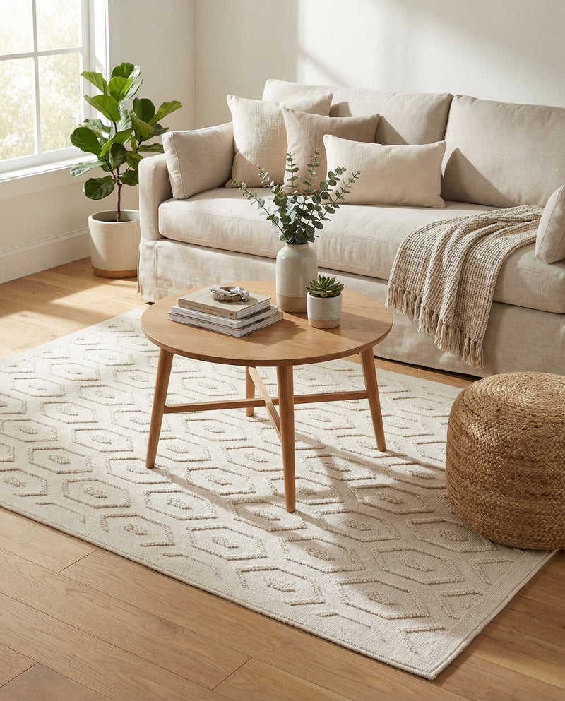 Garden Lattice Charm Collection Area Rug - Arbor (Ivory) Rectangle Ivory  lifestyle 3