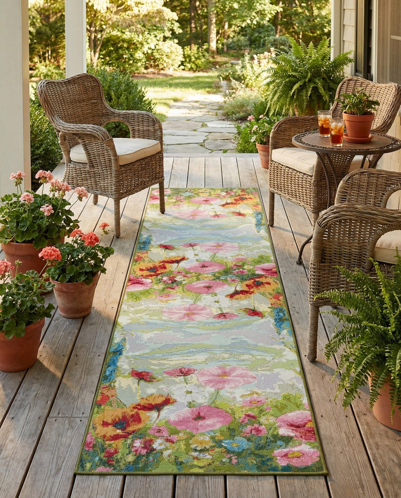 Seaside Blooms Collection Area Rug -  Amalfi Runner Multi  lifestyle 39
