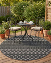 Garden Lattice Charm Collection Area Rug -  Pergola (Charcoal) Round Charcoal  lifestyle 41