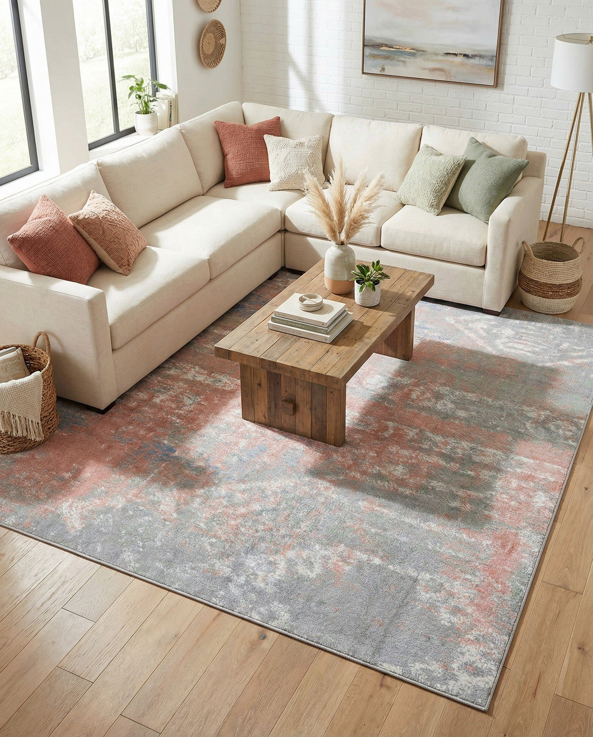Aegean Elegance Washables Collection Area Rug -  Zakynthos Square Multi  lifestyle 77