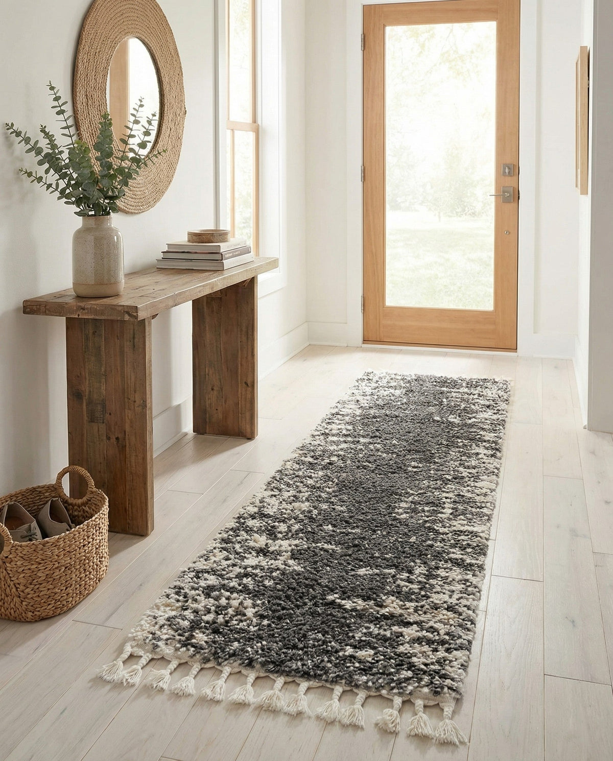 Tranquil Tides Shag Collection Area Rug - Marina Runner Gray  lifestyle 93