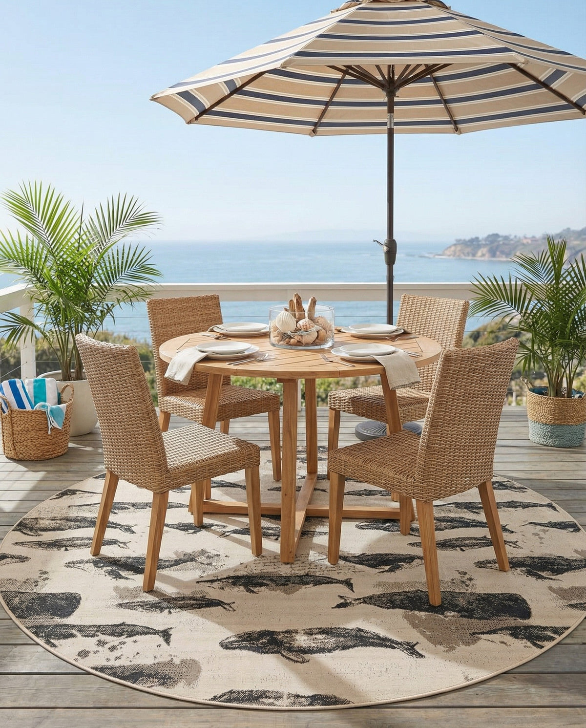 Seaside Haven Rugs Collection Area Rug -  Seabreeze Round Beige  lifestyle 51