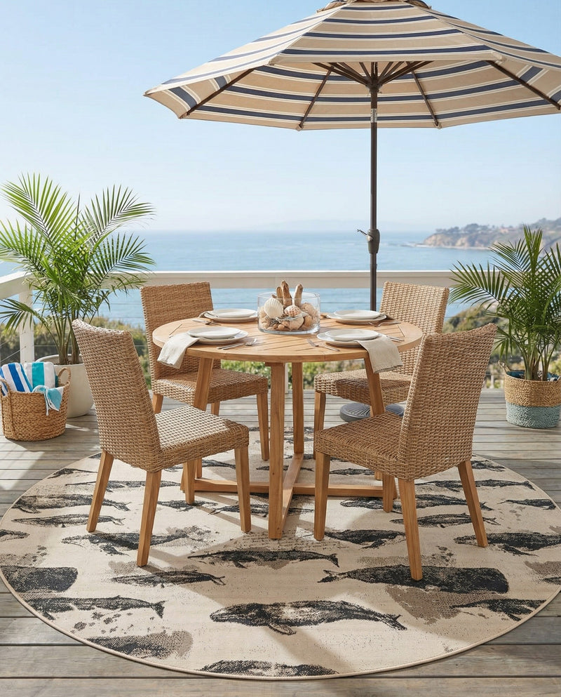 Seaside Haven Rugs Collection Area Rug -  Seabreeze Round Beige  lifestyle 51