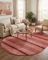 Jewel Oasis Collection Area Rug - Sapphire (Rusty Pink Rose) Oval Rusty Pink Rose  lifestyle 38