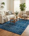 Marrakesh Lattice Collection Area Rug - Casablanca (Navy Blue) Rectangle Navy Blue  lifestyle 5