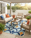 Caribbean Terrace Collection Area Rug -  Barbados Rectangle Blue  lifestyle 4