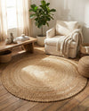 Woven Seaside Jute Collection Area Rug - Seaside Round Natural  lifestyle 24