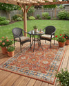 Patio Heritage Collection Area Rug -  Eden Rectangle Antique Red  lifestyle 5