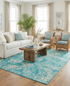 Seaside Haven Rugs Collection Area Rug -  Seaside Rectangle Teal  lifestyle 12