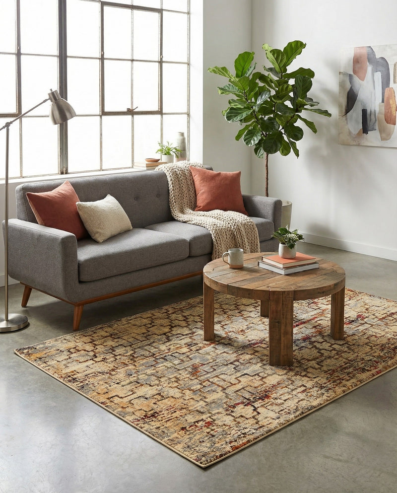 Neptune Elegance Collection Area Rug -  Proteus Rectangle Beige Cream  lifestyle 19