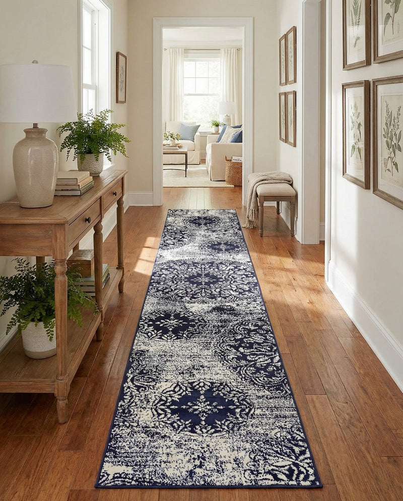 Riviera Elegance Collection Area Rug -  Monaco (Navy Blue) Runner Navy Blue  lifestyle 73