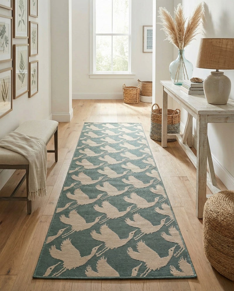 Seaside Haven Rugs Collection Area Rug -  Pelican Runner Stone Blue  lifestyle 45