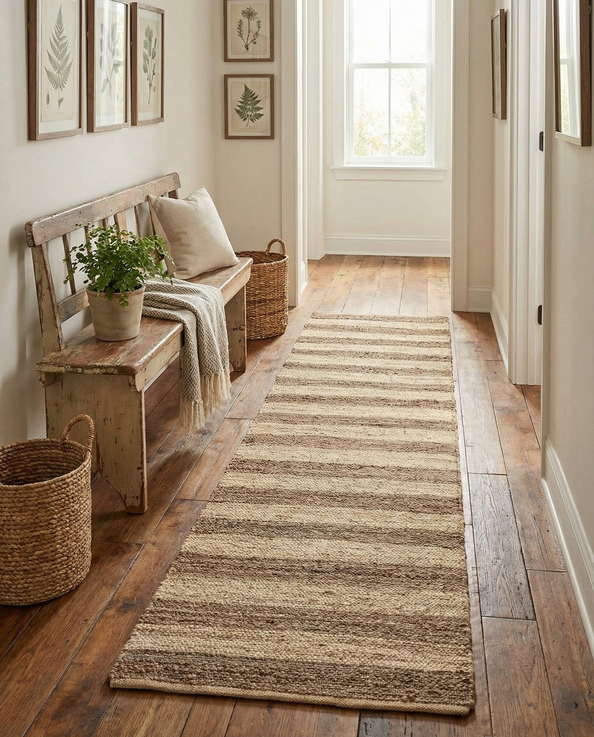 Woven Seaside Jute Collection Area Rug - Nantucket Runner Natural Ivory  lifestyle 72
