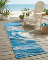 Urban Terrace Collection Area Rug - Veranda Runner Blue  lifestyle 64