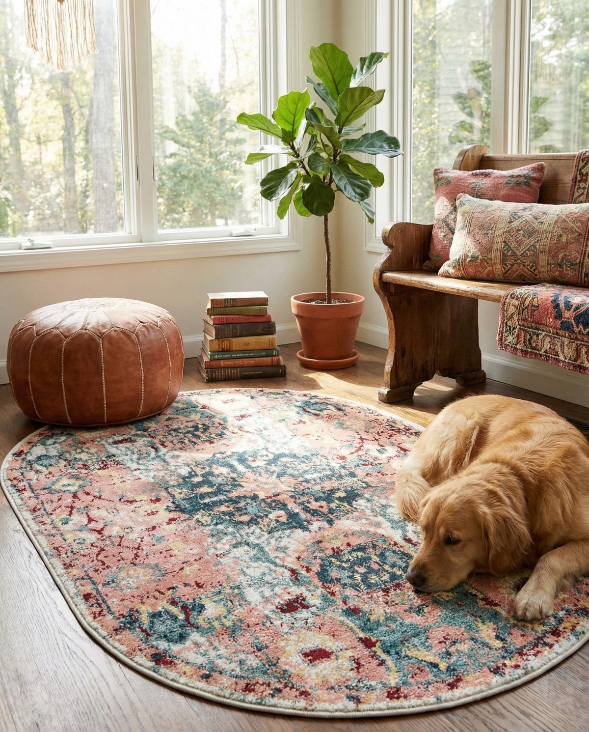 Savannah Elegance Collection Area Rug -  Azalea Oval Pink  lifestyle 179