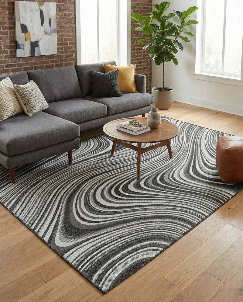 Urban Terrace Collection Area Rug - Soho Rectangle Charcoal  lifestyle 72