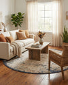 Coastal Manor Collection Area Rug -  Tidewater Round Cream  lifestyle 45