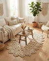 Woven Seaside Jute Collection Area Rug - Coastalhaven (Ivory) Oval Ivory  lifestyle 27