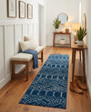 Marrakesh Lattice Collection Area Rug - Casablanca (Navy Blue) Runner Navy Blue  lifestyle 64
