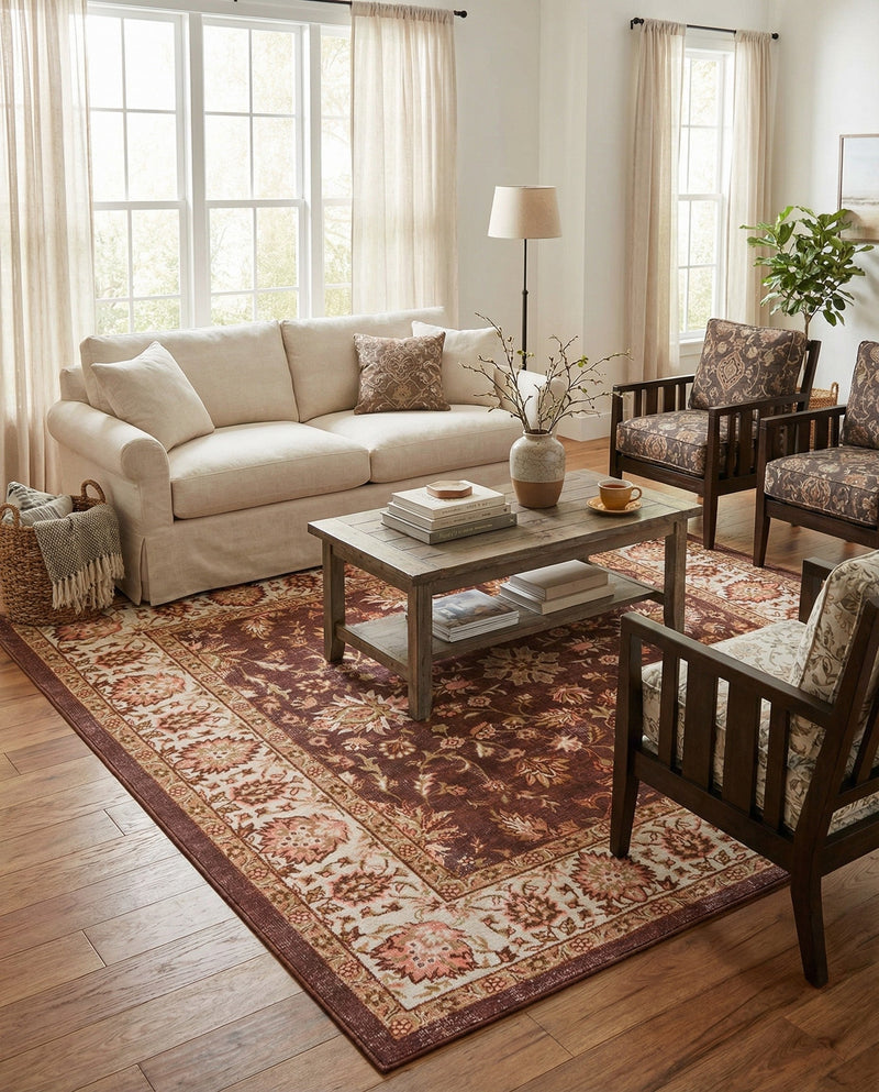 Casablanca Tapestry Collection Area Rug -  Marrakech (Coffee Brown) Square Coffee Brown  lifestyle 39