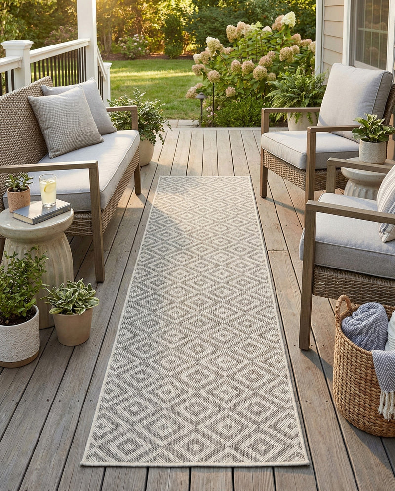 Urban Oasis Rugs Collection Area Rug -  Rooftop (Light Gray) Runner Light Gray  lifestyle 47