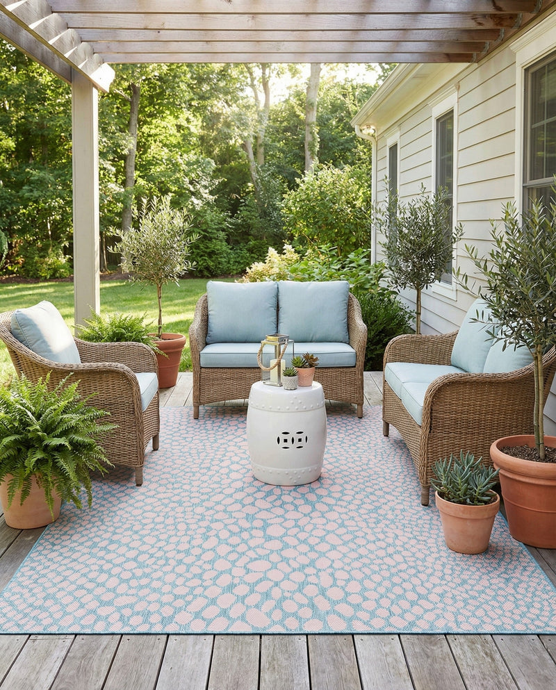 Urban Oasis Rugs Collection Area Rug -  Terrace (Pink and Aqua) Rectangle Pink and Aqua  lifestyle 15