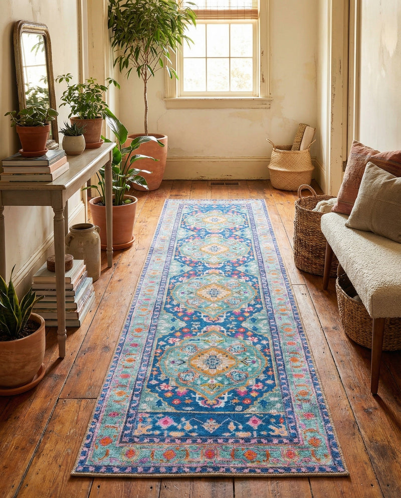 Heritage Elegance Collection Area Rug -  Taj Runner Blue  lifestyle 49