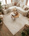 Tribal Terrace Treasures Collection Area Rug - Mayan Marina (Natural) Square Natural  lifestyle 44