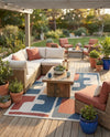 Coastal Terrace Collection Area Rug -  Sail Rectangle Ivory and Blue  lifestyle 11