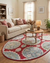 Arcadia Rugs Collection Area Rug -  Atlantis (Red) Oval Red  lifestyle 62