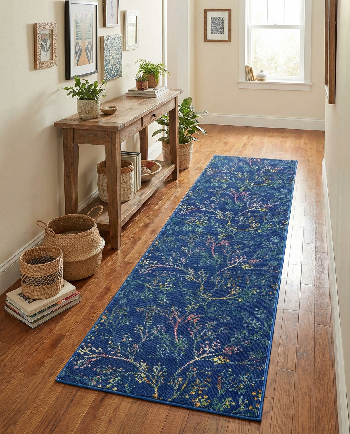 Meadow Breeze Collection Area Rug -  Sunbeam Runner Blue  lifestyle 125