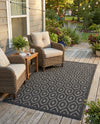 Garden Lattice Charm Collection Area Rug - Arbor (Charcoal) Rectangle Charcoal  lifestyle 4