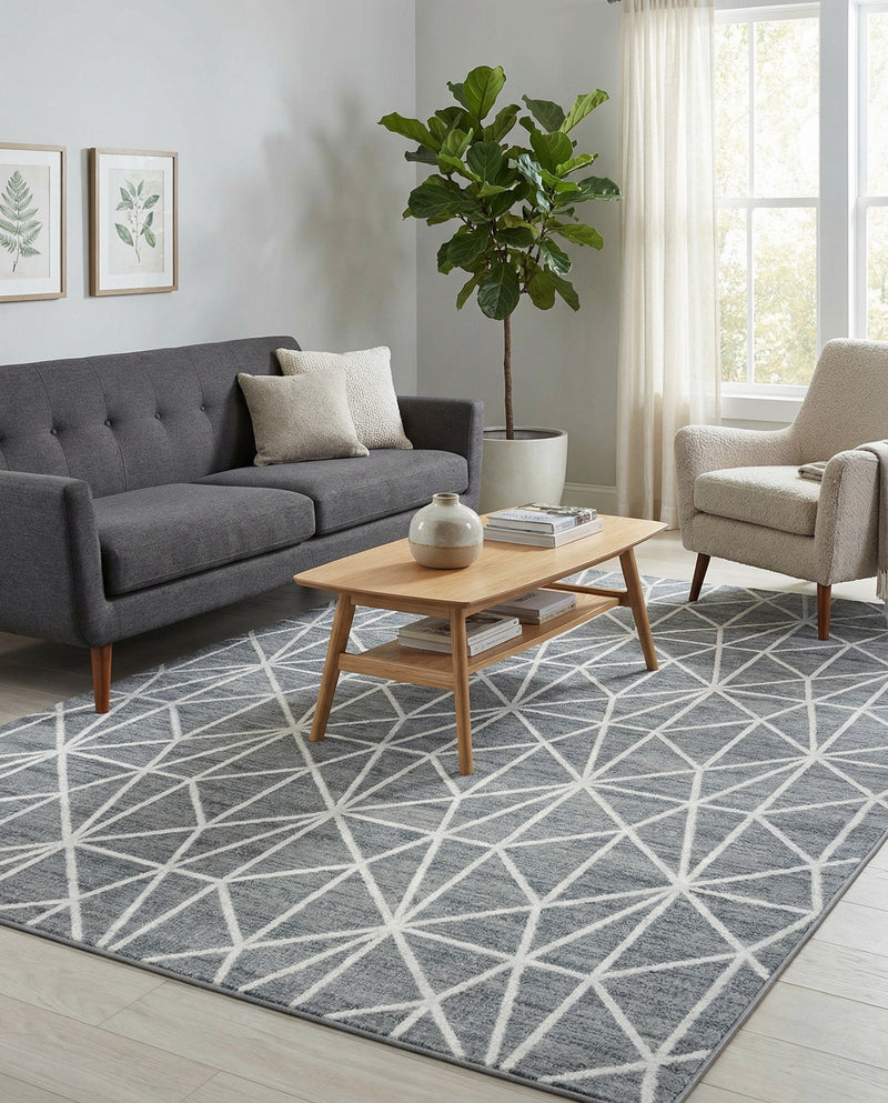 Garden Maze Retreat Collection Area Rug -  Arborlane Rectangle Gray  lifestyle 37