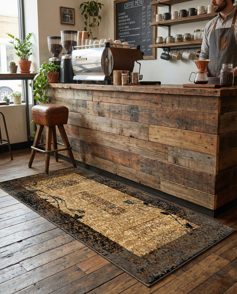 Bistro Lounge Collection Area Rug -  Affogato Runner Beige  lifestyle 66