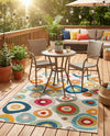 Outdoor Marrakesh Collection Area Rug -  Chefchaouen Rectangle Multi Beige  lifestyle 20