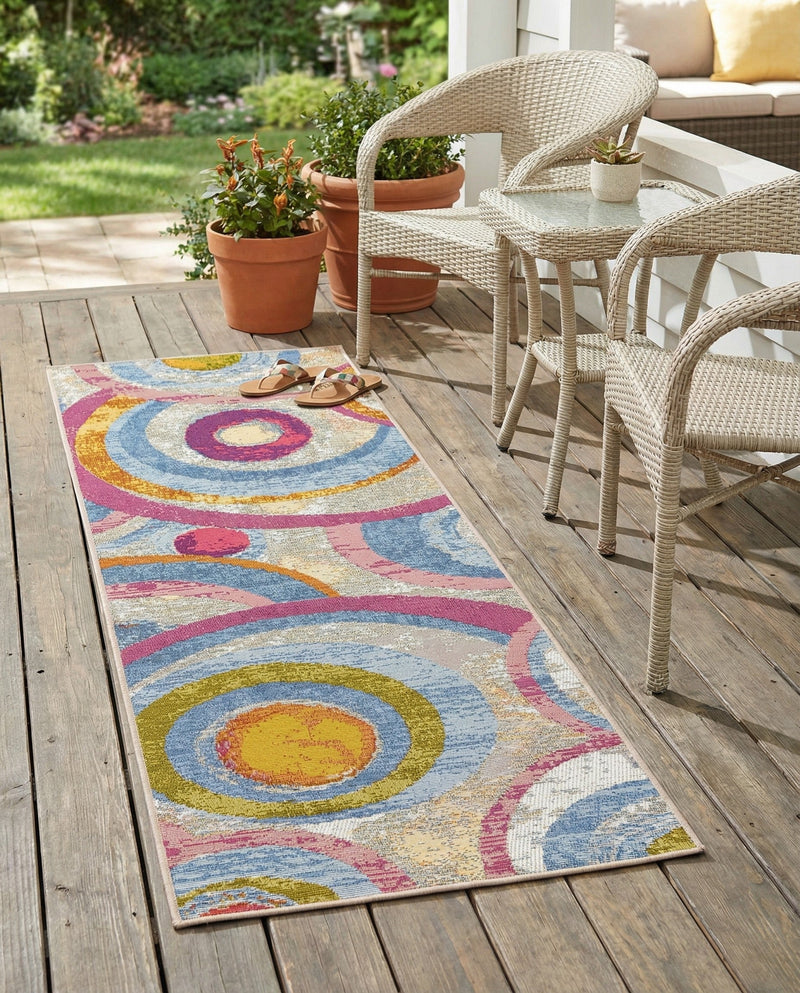 Urban Terrace Collection Area Rug -  Plaza Runner Multi  lifestyle 46