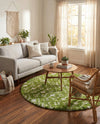 Berber Lattice Shag Collection Area Rug - Atlas (Green) Round Green  lifestyle 33