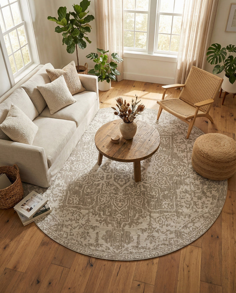 Urban Oasis Rugs Collection Area Rug -  Penthouse (Gray) Round Gray  lifestyle 21