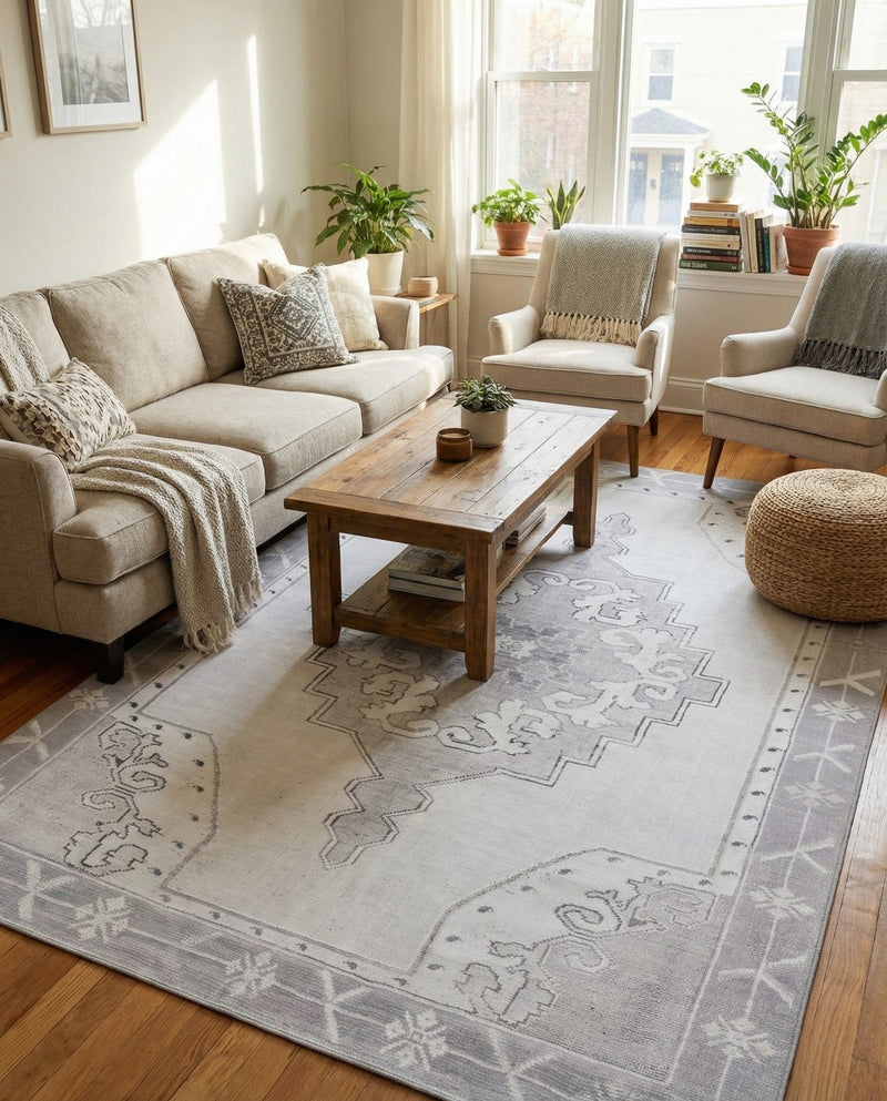 Heritage Elegance Collection Area Rug -  Winterthur (white Gray) Rectangle white Gray  lifestyle 13