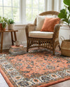 Casablanca Tapestry Collection Area Rug -  Marrakech (Salmon) Square Salmon  lifestyle 40