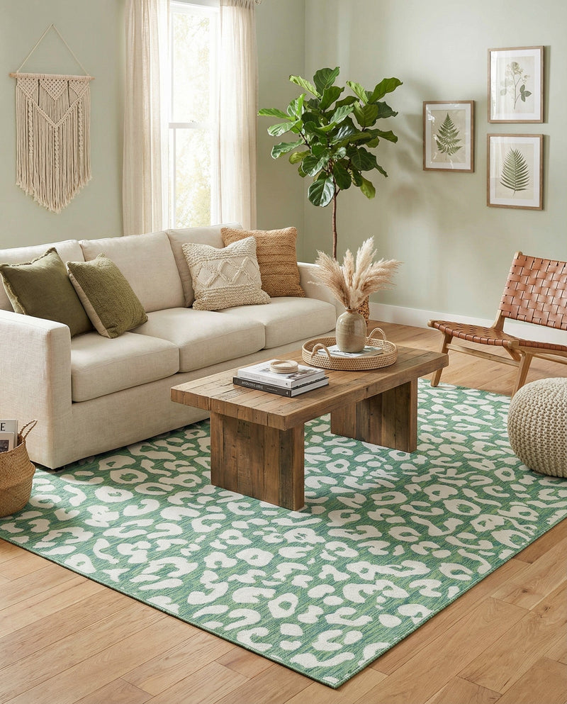 Savannah Escape Collection Area Rug -  Amazon (Green Blue) Rectangle Green Blue  lifestyle 6