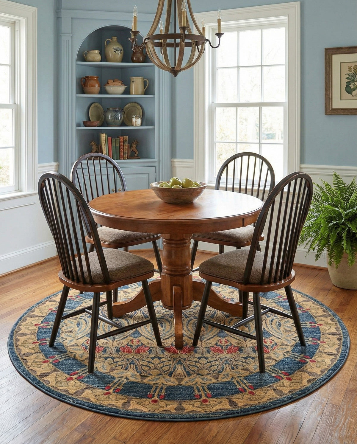 Chelsea Elegance Collection Area Rug -  Brompton (Navy Blue) Round Navy Blue  lifestyle 97