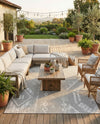 Desert Nomad Terrace Collection Area Rug - Sahara (Gray) Rectangle Gray  lifestyle 14
