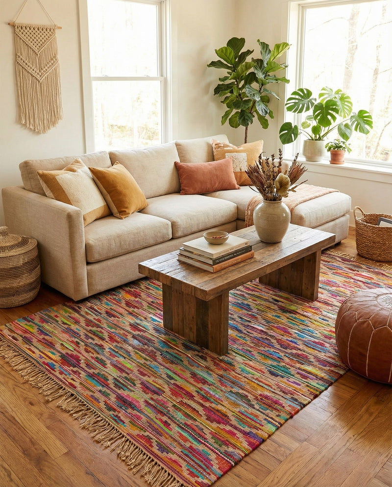 Tulum Trellis Collection Area Rug - Casablanca Rectangle Multi  lifestyle 5